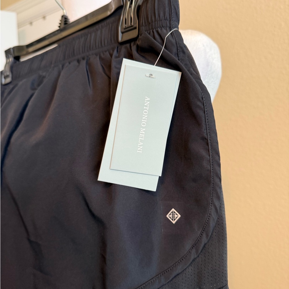 ANTONIO MELANI Black Athletic Shorts - Picture 2 of 4